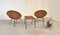 Sedia in vimini con tavolino e portariviste, anni '60, set di 5, Immagine 1