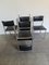 Chromed Steel & Black Leatherette Side Chairs, Set of 6, 1950s 3