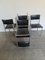Chromed Steel & Black Leatherette Side Chairs, Set of 6, 1950s, Image 3