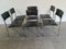 Chromed Steel & Black Leatherette Side Chairs, Set of 6, 1950s 1