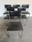 Chromed Steel & Black Leatherette Side Chairs, Set of 6, 1950s, Image 2