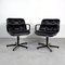 Sedia da ufficio in pelle nera di Charles Pollock per Knoll Inc. / Knoll International, anni '70, Immagine 1