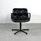 Sedia da ufficio in pelle nera di Charles Pollock per Knoll Inc. / Knoll International, anni '70, Immagine 2