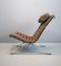 Vintage Scandinavian Brown Leather & Steel ARI Lounge Chair by Arne Norell for Arne Norell AB 1