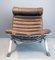 Vintage Scandinavian Brown Leather & Steel ARI Lounge Chair by Arne Norell for Arne Norell AB 4