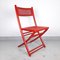 Red Folding Chair with Rattan Seat, 1970s 7