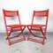 Red Folding Chair with Rattan Seat, 1970s 5