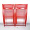 Red Folding Chair with Rattan Seat, 1970s 6