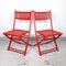Red Folding Chair with Rattan Seat, 1970s 2