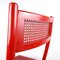 Red Folding Chair with Rattan Seat, 1970s 10