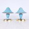 Vintage Light Blue Mushroom Table Lamps, 1960s, Set of 2 1
