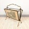 Vintage Brass Magazine Rack, Italy, 1950s 6