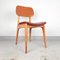 Mid-Century Burgundy Wooden Dining Chair, 1970s, Image 1