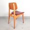 Mid-Century Burgundy Wooden Dining Chair, 1970s, Image 3