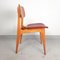 Mid-Century Burgundy Wooden Dining Chair, 1970s, Image 2
