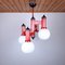 Red Metal and Glass Pendant Lamp, 1980s 1