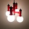 Red Metal and Glass Pendant Lamp, 1980s, Image 3
