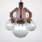 Mid-Century Wood, Glass & Metal Pendant Lamp, 1970s 1