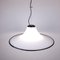 Large Vintage Italian White and Black Murano Glass Pendant Lamp, 1970s 6