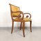 Italienischer Vintage Holz & Leder Stuhl, 1950er 6