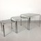 Mid-Century Glass & Chrome Coffee Nesting Tables, Set of 3 2