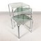 Tavolini a incastro Mid-Century in vetro e metallo cromato, set di 3, Immagine 6