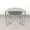 Mid-Century Glass & Chrome Coffee Nesting Tables, Set of 3 5