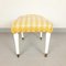 Tabouret Vintage en Tissu Jaune, Italie, 1950s 3