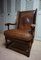English Cognac Leather & Oak Wingback Armchair from Criterion Cord Chairs & Settees, 1960s, Image 8