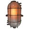Mid-Century Industrial Cast Iron & Frosted Glass Sconce 3