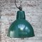 Industrielle Mid-Century Deckenlampe aus grüner Emaille 4