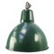 Industrielle Mid-Century Deckenlampe aus grüner Emaille 1