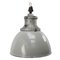 Mid-Century Industrial Gray Enamel & Cast Iron Ceiling Lamp from Industria Rotterdam 1