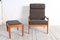 High Back Lounge Chair & Ottoman by Illum Wikkelsø for Niels Eilersen, 1960s, Set of 2 1
