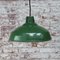 Britische Mid-Century Deckenlampe aus grüner Emaille 4