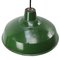 Mid-Century British Industrial Green Enamel Ceiling Lamp 2