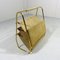 Brass and Suede Leather Magazine Rack, 1960s 3