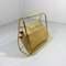 Brass and Suede Leather Magazine Rack, 1960s 11