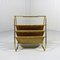 Brass and Suede Leather Magazine Rack, 1960s 1