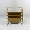 Brass and Suede Leather Magazine Rack, 1960s, Image 1