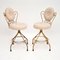 Mid-Century French Brass Swivel Chairs, Set of 2 2