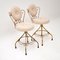 Mid-Century French Brass Swivel Chairs, Set of 2 3