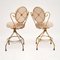 Mid-Century French Brass Swivel Chairs, Set of 2 4