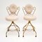 Mid-Century French Brass Swivel Chairs, Set of 2 1