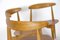 Oak & Teak Dining Table & Heart Chairs by Hans J. Wegner for Fritz Hansen, 1960s 11