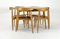 Tavolo da pranzo in teak con 4 sedie a forma di cuore di Hans J. Wegner per Fritz Hansen, anni '60, Immagine 3