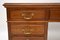 Antique Victorian Solid Walnut Leather Top Pedestal Desk, Image 7