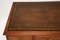 Antique Victorian Solid Walnut Leather Top Pedestal Desk, Image 4