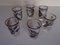 Silver Inlaid Engraved Shot Glasses, 1930s, Set of 6 7