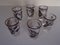 Silver Inlaid Engraved Shot Glasses, 1930s, Set of 6, Image 1